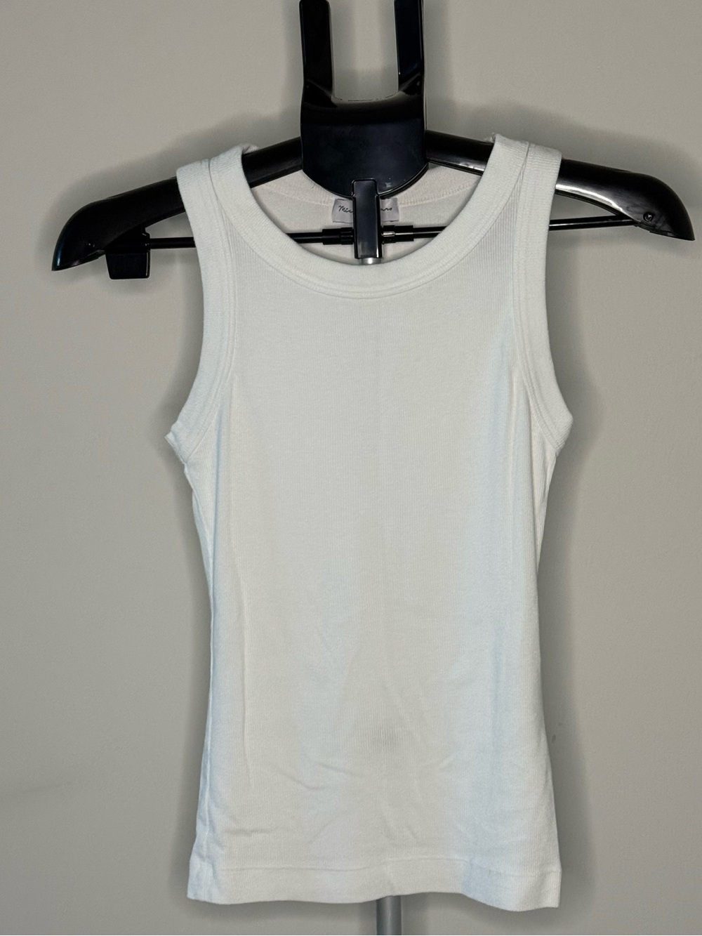 Michael Stars White Ribbed Tank Top XS Organic Cotton Blend Essential Layering T